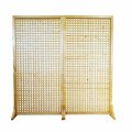 Ejoy Solid Wood Privacy Screen Room Divider With Wood Stand, 72'' x 72'' 36x72RoomDivider_CarbonWood2pc